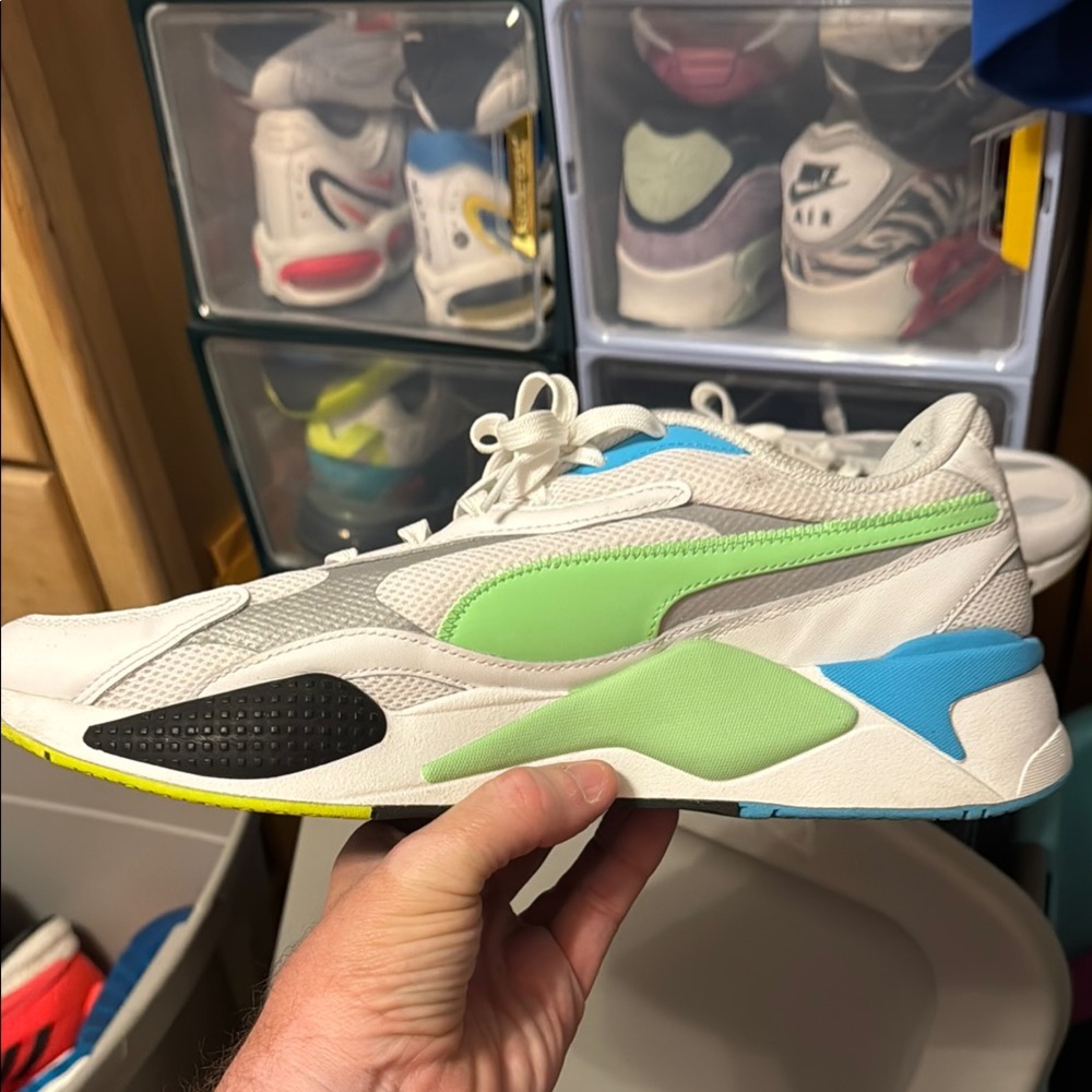 Puma White and Blue Running Sneakers - Picture 5 of 5